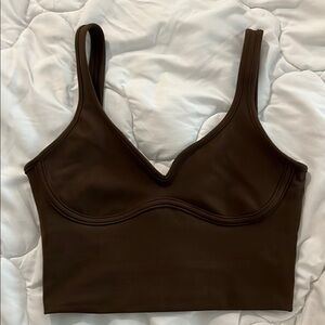 Joah Brown Chocolate Brown Crop Top